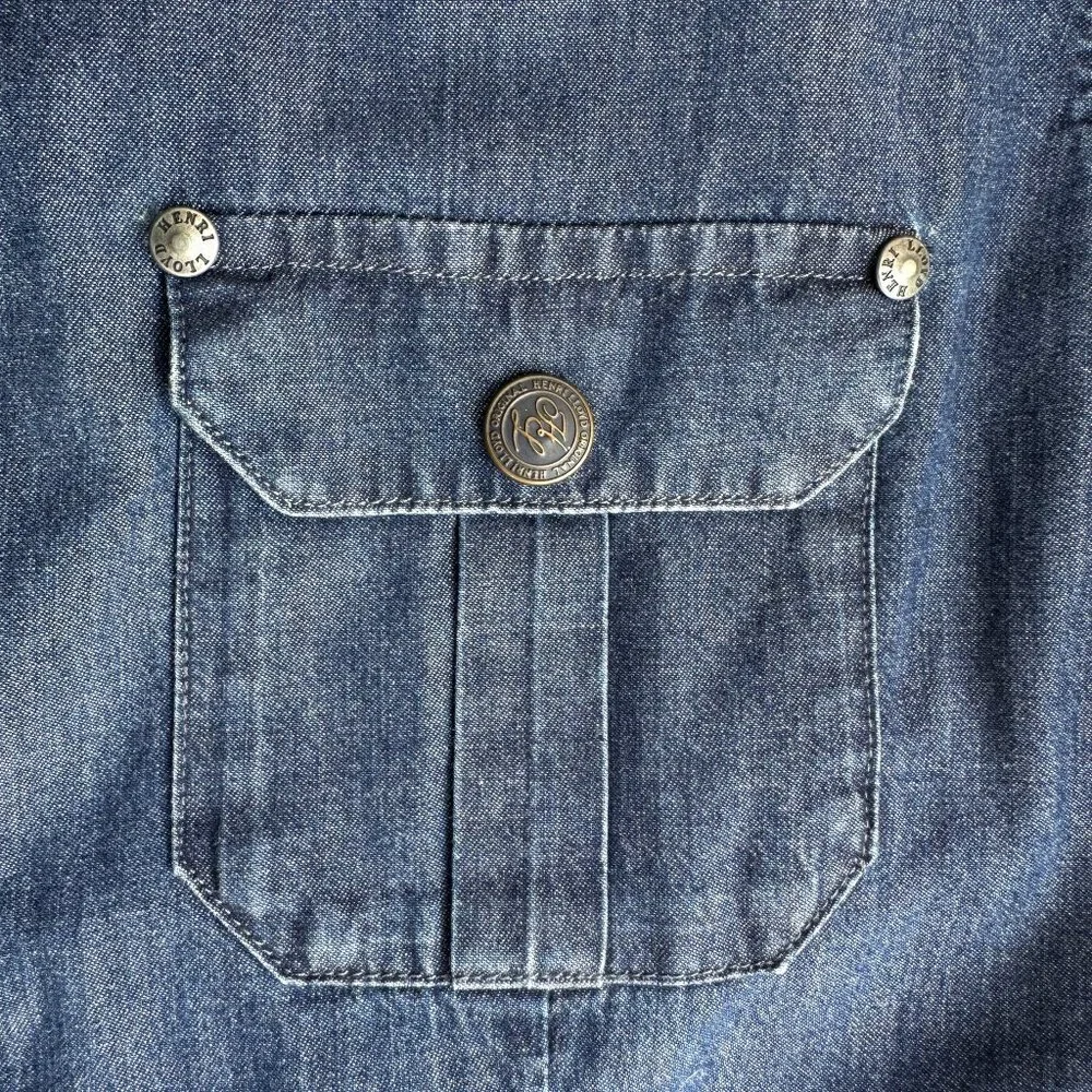 Vintage Rare Henri Lloyd Denim Blue 100% cotton logo signature made Portugal - M - Picture 6 of 9